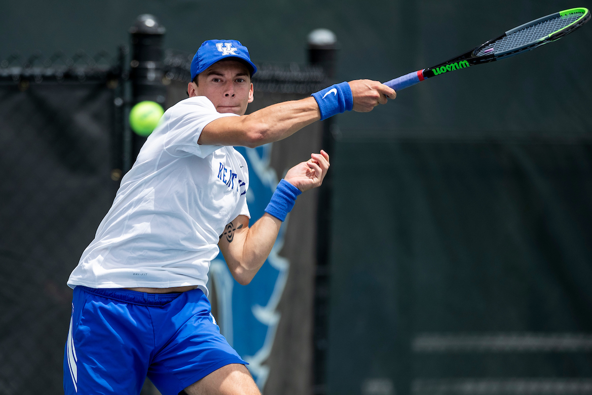 Francois Musitelli.

Kentucky beat DePaul 4-0 in the first round of the 2022 NCAA Men’s Tennis Tournament.

Photo by Elliott Hess | UK Athletics