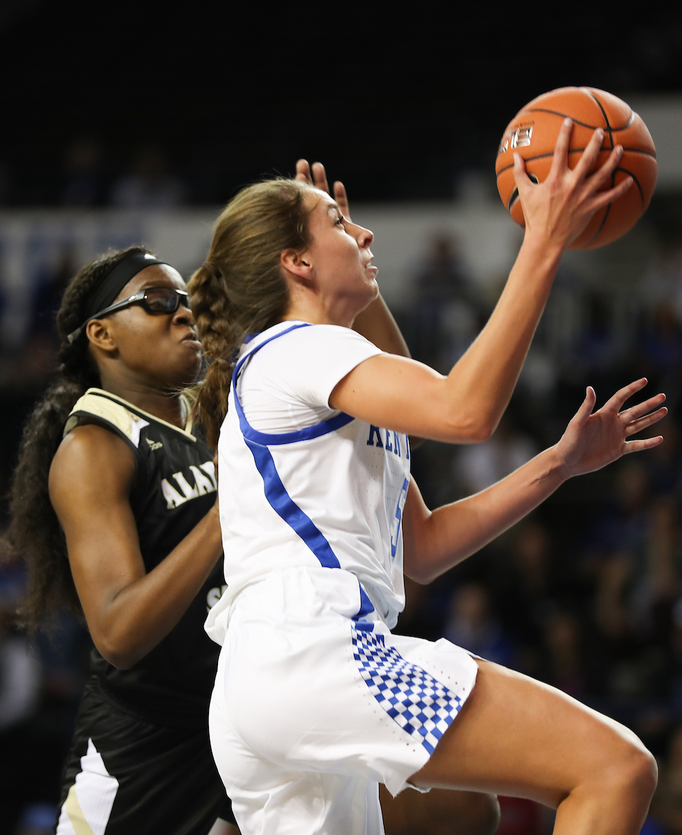 Blair Green

UK Women's Basketball beats Alabama State on Wednesday, November 7, 2018 .

Photo by Eddie Justice  | UK Athletics