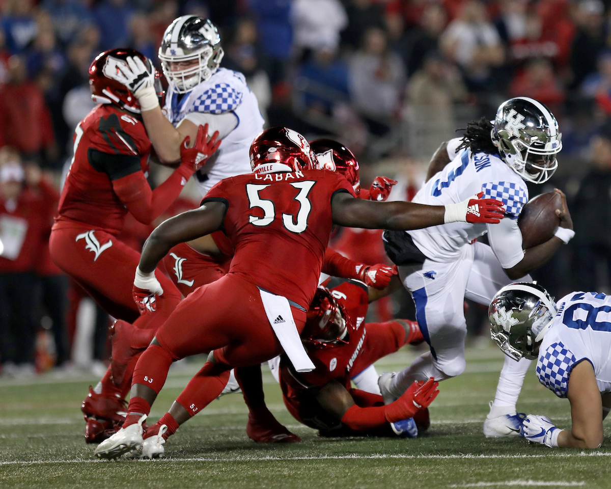 Terry Wilson

Kentucky Football beats Louisville at Cardinal Stadium 56-10.

Photo By Robert Burge l UK Athletics