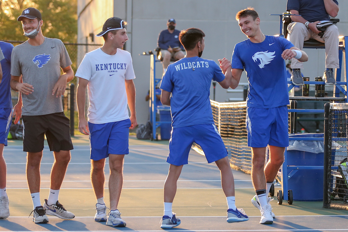 Cesar Bourgois, Ying-Ze Chen, and Joshua Lapadat.

Kentucky beats Ole Miss 5 - 2.

Photo by Sarah Caputi | UK Athletics