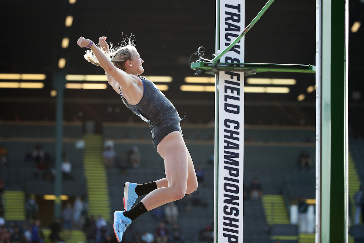 Olivia Gruver.

Day two of the NCAA Track and Field Outdoor National Championships. Eugene, Oregon. Thursday, June 7, 2018.

Photo by Chet White | UK Athletics
