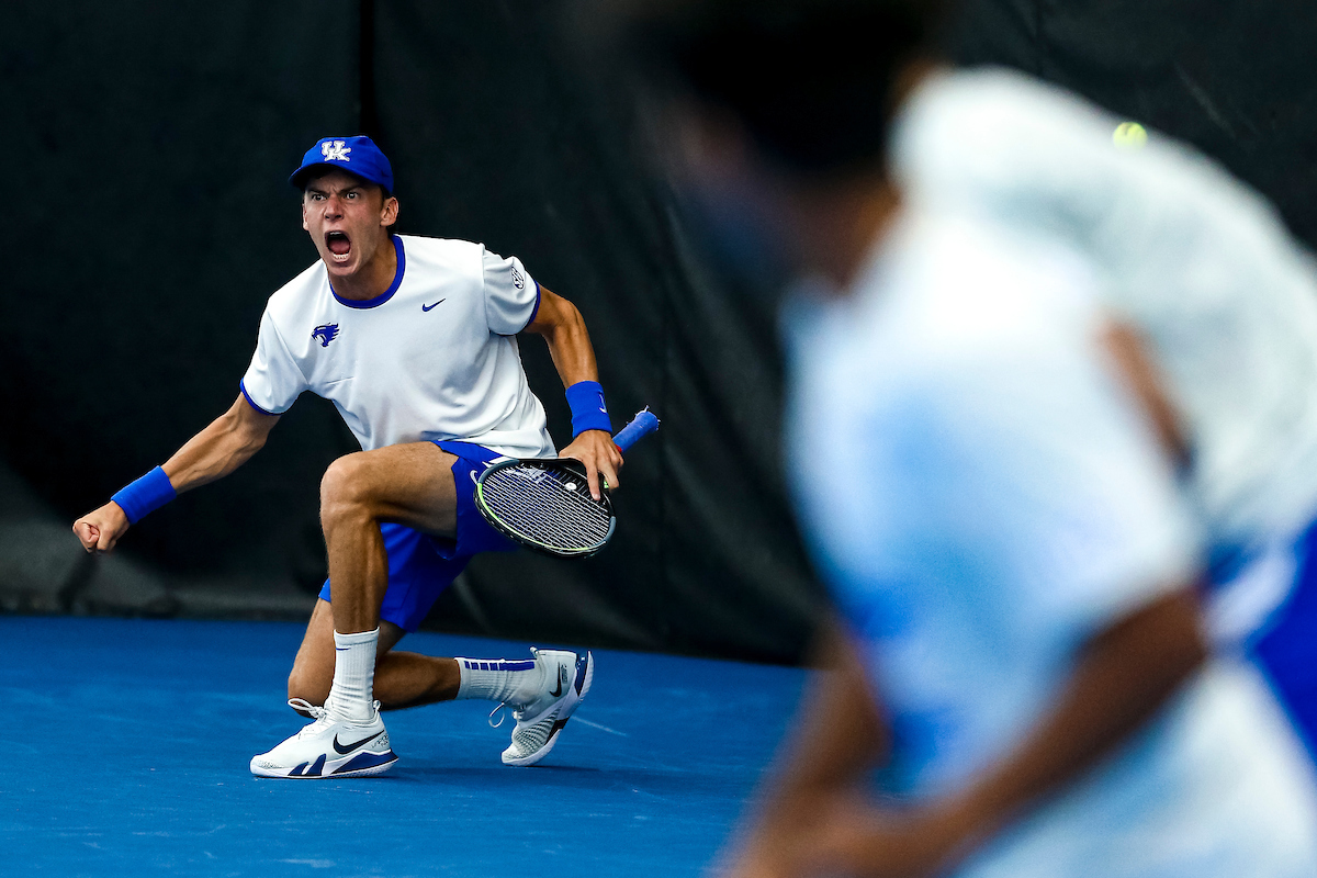 Francois Musitelli. Celebration.

Kentucky beats Ohio State 4-1.

Photo by Eddie Justice | UK Athletics