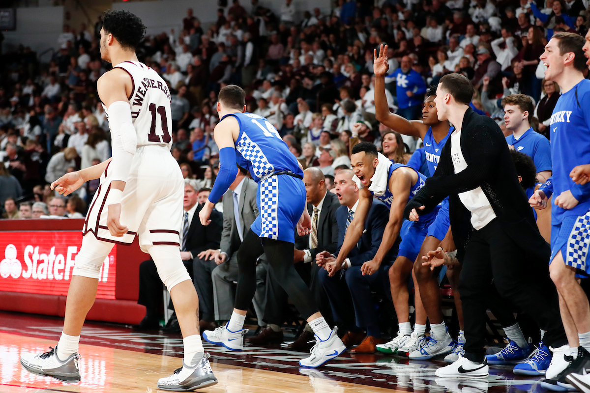 Tyler Herro. Team.

Kentucky beat Mississippi State 71-67 at Humphrey Coliseum in Starkville, MS.

Photo by Chet White | UK Athletics