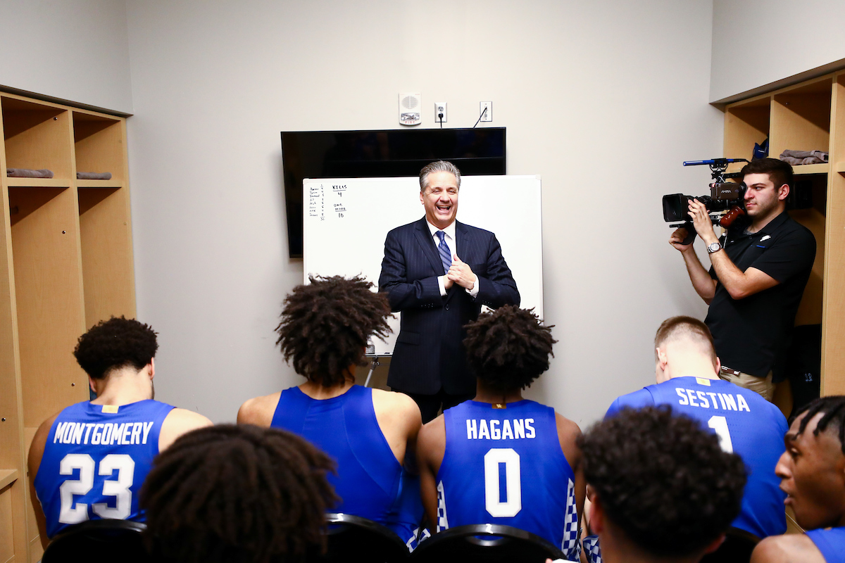 John Calipari. Team. 

Kentucky beat Tennessee, 77-64.

Photo by Elliott Hess | UK Athletics
