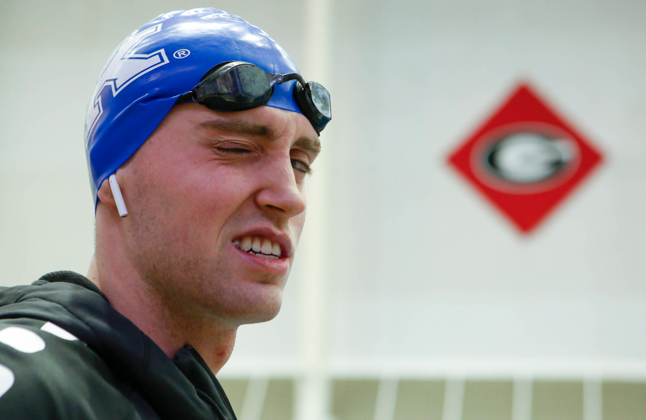 Photos from the morning portion of the final day of the 2019 SEC Swimming and Diving Championships in the Gabrielsen Natatorium at the University of Georgia in Athens, Ga., on Saturday, Feb. 23, 2019. (Casey Sykes)