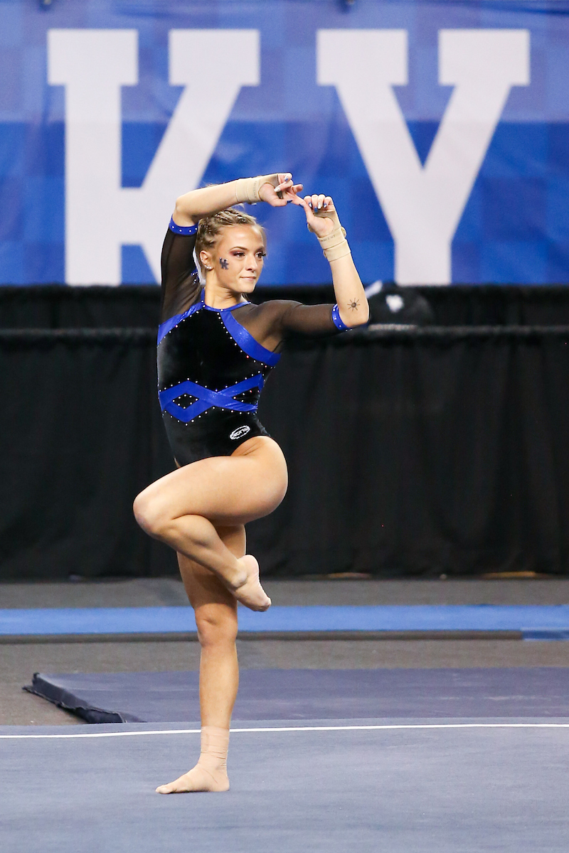 Josie Angeny.

Kentucky beats Auburn 196.225 - 194.550.

Photo by Hannah Phillips | UK Athletics