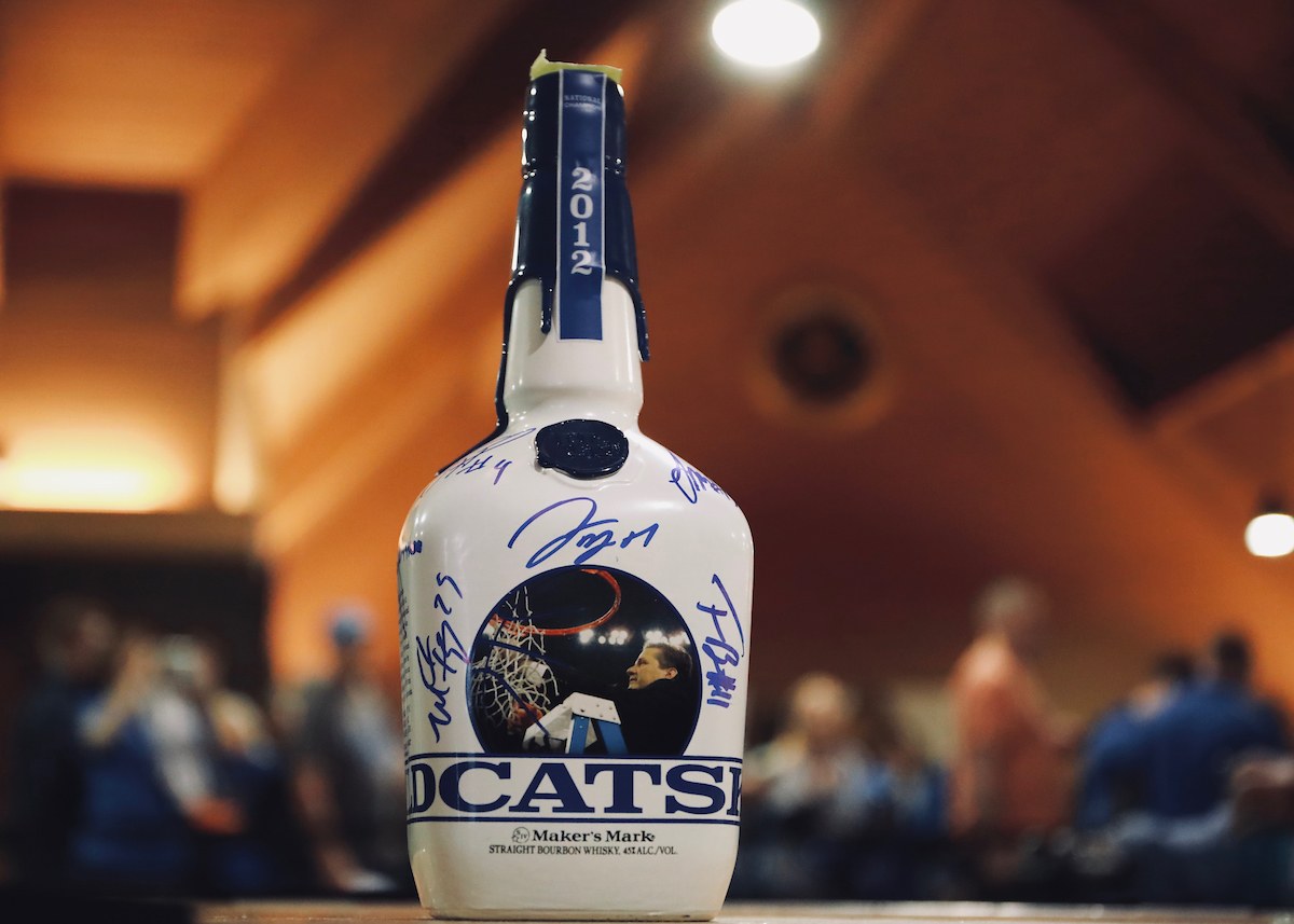 Members of the 2012 national championship team at the 2019 Maker's Mark Bottle signing event.

Photo by Noah J. Richter | UK Athletics