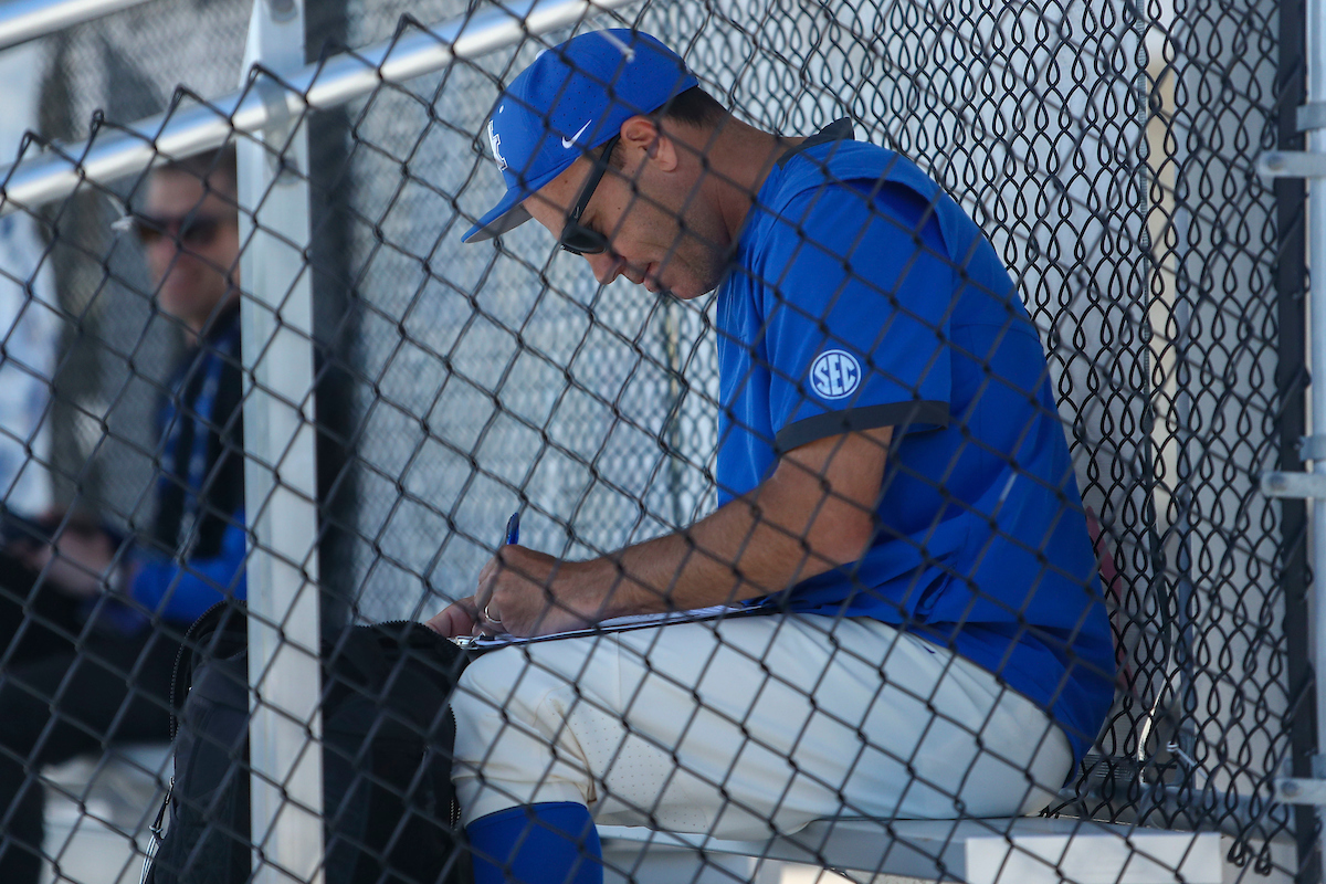 Coach Nick Mingione.

Kentucky defeats LSU 7-2.

Photo by Sarah Caputi | UK Athletics