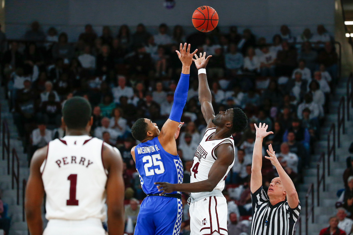 PJ Washington. Tip off.

Kentucky beat Mississippi State 71-67 at Humphrey Coliseum in Starkville, MS.

Photo by Chet White | UK Athletics