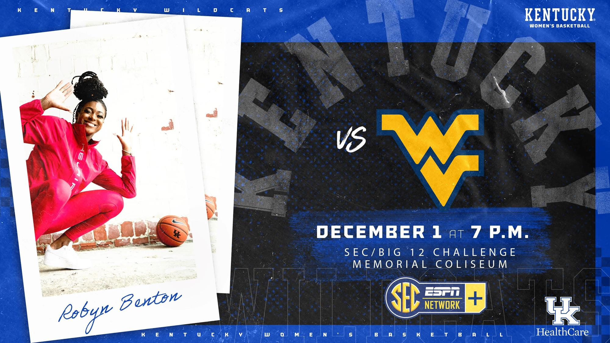 No. 16 Kentucky Hosts West Virginia for SEC/Big 12 Challenge Wednesday