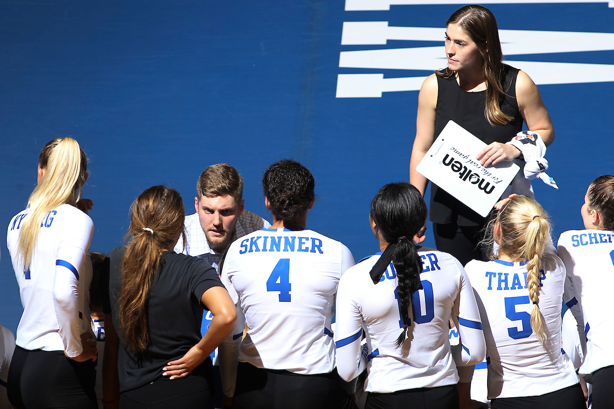 Anders Nelson. Carly Cramer. 

UK volleyball sweeps UT Chattanooga. 

Photo by Quinlan Ulysses Foster I UK Athletics