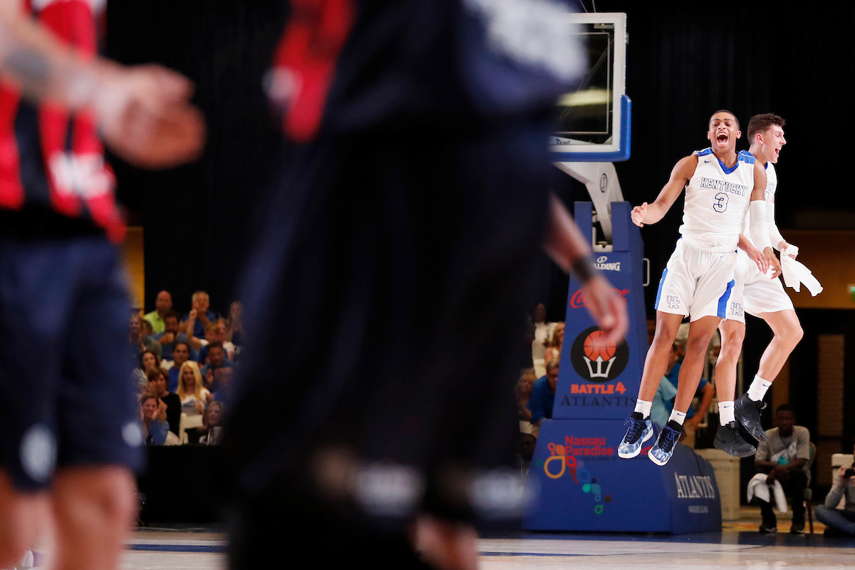 Keldon Johnson. Tyler Herro.

The University of Kentucky men's basketball team beat San Lorenzo de Almagro 91-68 at the Atlantis Imperial Arena in Paradise Island, Bahamas, on Thursday, August 9, 2018.

Photo by Chet White | UK Athletics