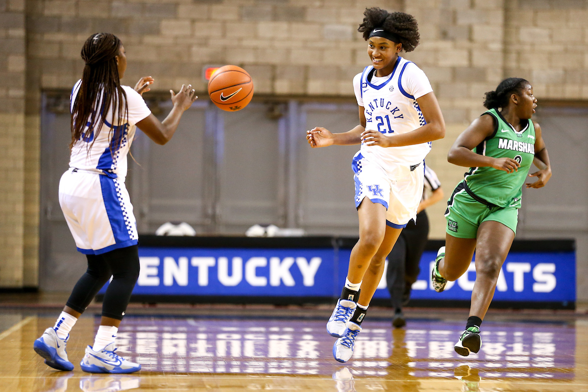Nyah Leveretter.  

Kentucky beats Marshall 79-45.

Photo by Eddie Justice | UK Athletics