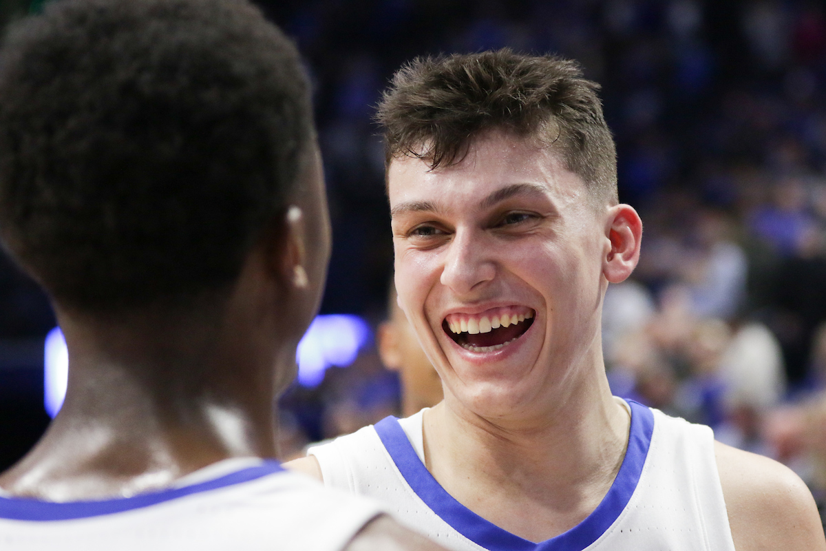 Tyler Herro. 

The UK men's basketball team beat Kansas 71-63 at Rupp Arena on Saturday, January 26, 2019.

Photo by Eddie Justice | UK Athletics
