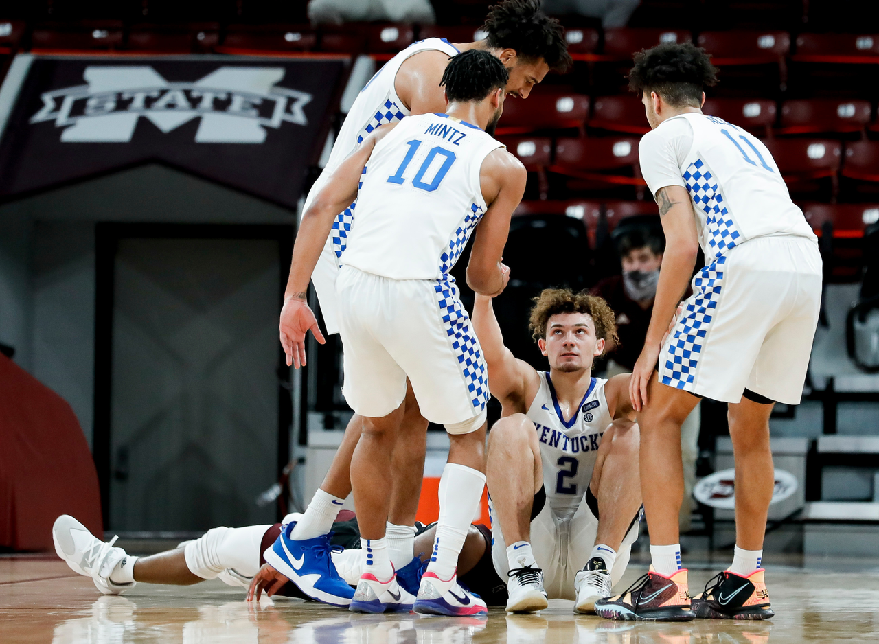 Devin Askew. Olivier Sarr. Davion Mintz. Dontaie Allen.

Kentucky beat Mississippi State 78-73 in Starkville.

Photo by Chet White | UK Athletics
