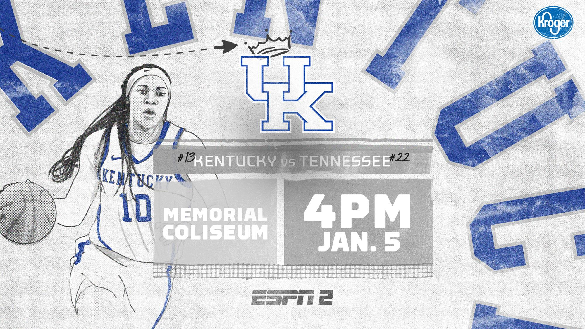 No. 13 Kentucky Looks to Bounce Back Sunday vs. No. 22 Tennessee