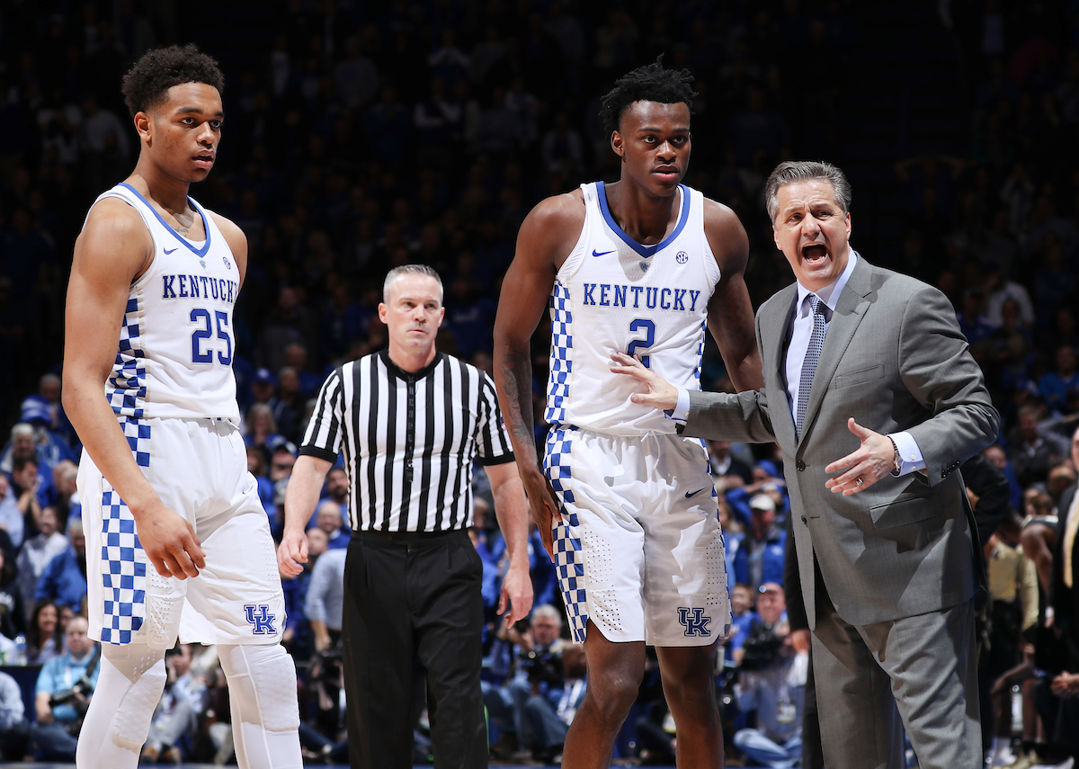 Jarred Vanderbilt. Coach Calipari.

The University of Kentucky men's basketball team beats Vanderbilt 83-81 on Tuesday, January 30, 2018 at Rupp Arena in Lexington, Ky.

Photo by Elliott Hess | UK Athletics