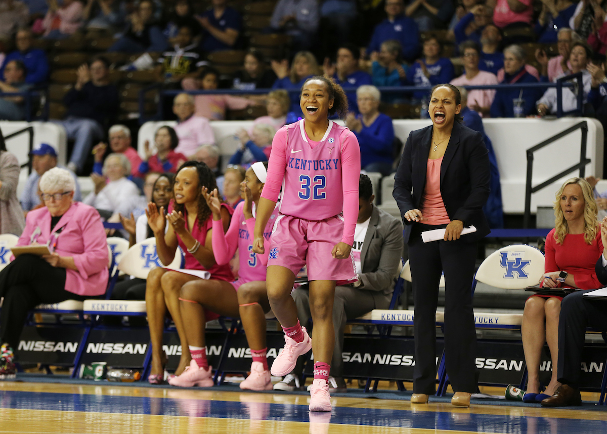 Jaida Roper
The University of Kentucky women's basketball beat Arkansas on Thursday, February 15, 2018 at Memorial Coliseum.

Photo by Britney Howard | UK Athletics