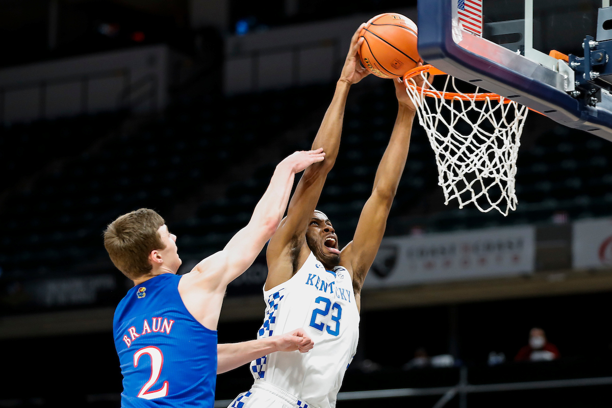 Isaiah Jackson. 

Kentucky falls to Kansas, 65-62, in the State Farm Champions Classic.

Photo by Chet White | UK Athletics