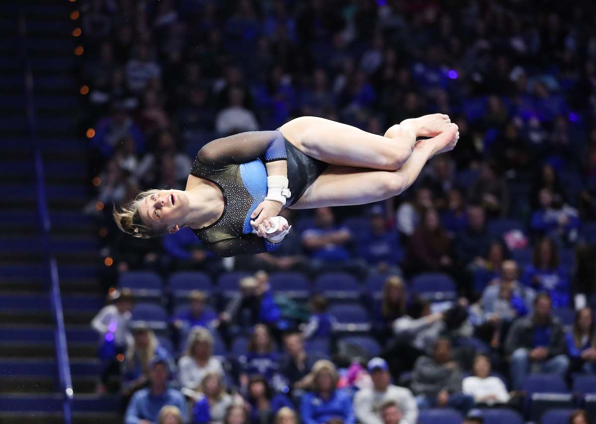 HAILEY POLAND.

The University of Kentucky gymnastics team beat Ball State, Southeast Missouri, and George Washington on Friday, January 5, 2017 at Rupp Arena in Lexington, Ky.

Photo by Elliott Hess | UK Athletics