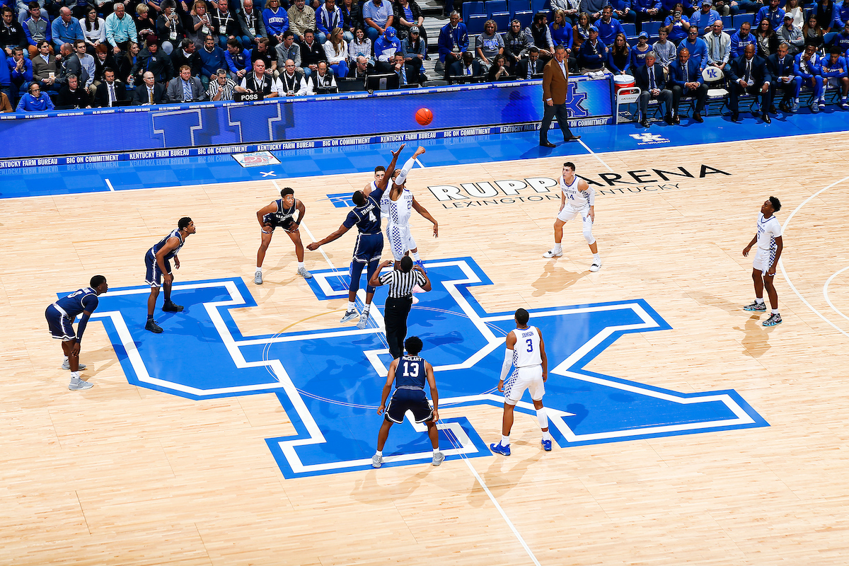 PJ Washington. Tip off.

Kentucky beats Monmouth at Rupp Arena 90-44.

Photo by Chet White | UK Athletics