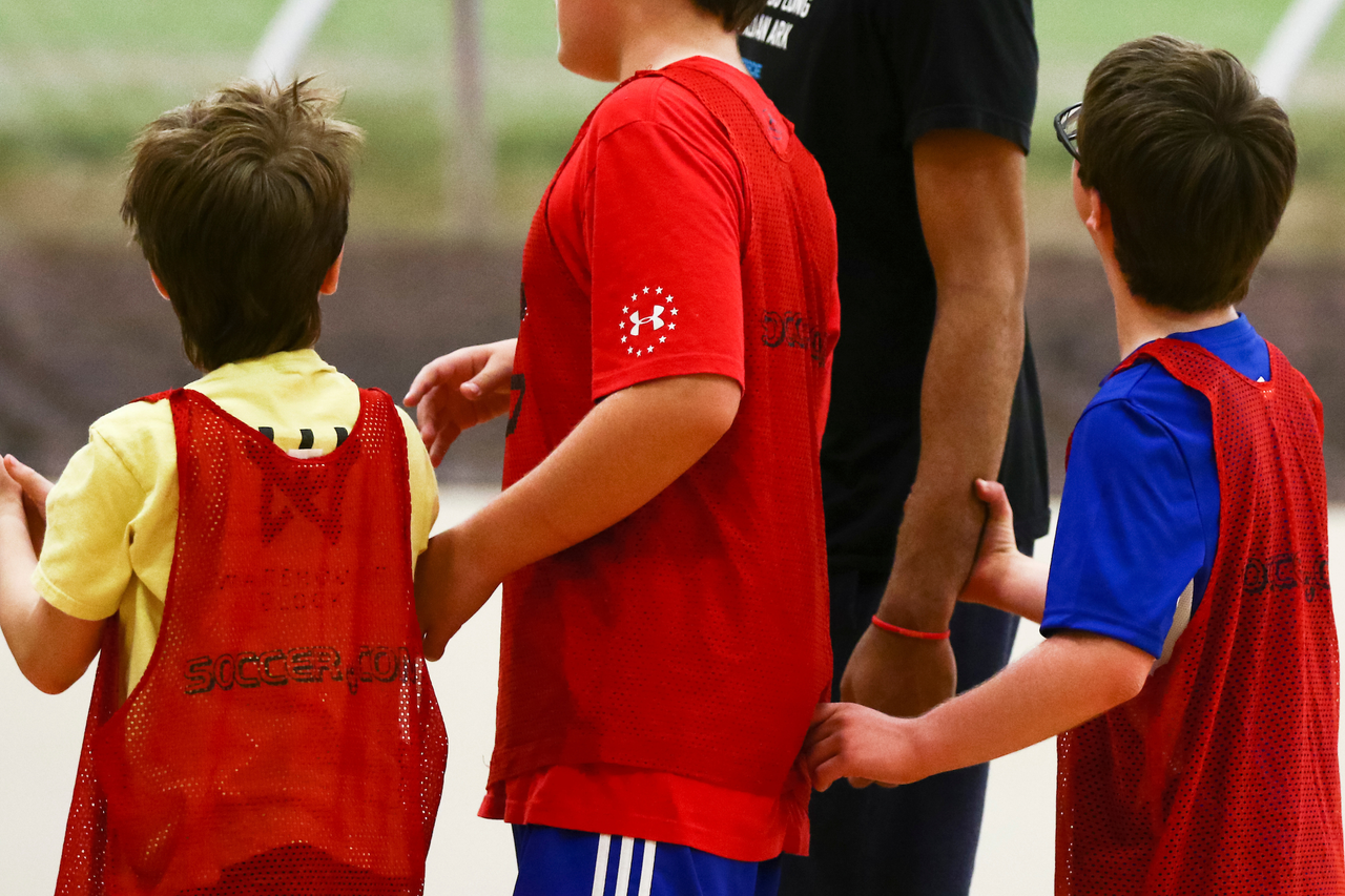 EJ Montgomery. Fans. 

EJ Montgomery and Immanuel Quickley play basketball with with kids during a camp at Winstar Farm on Thursday, June 20th. 

Photo by Eddie Justice | UK Athletics