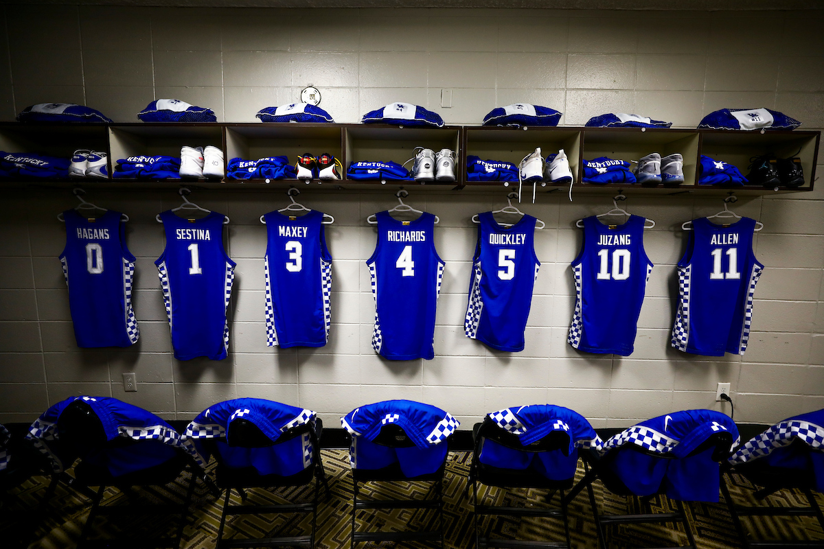 Locker room.

Kentucky beat LSU 79-76.

Photo by Chet White | UK Athletics