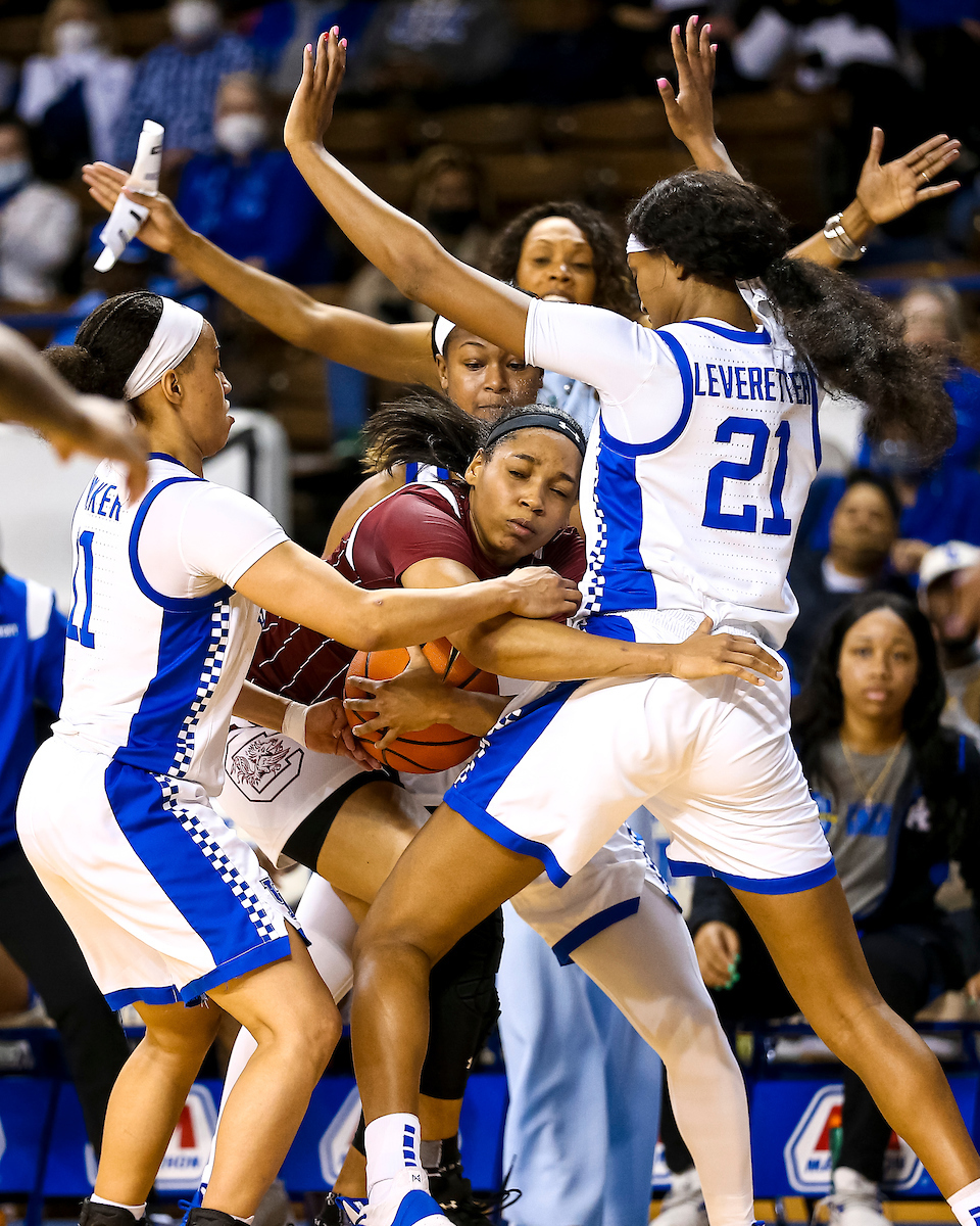 Nyah Leveretter. Jada Walker.

Kentucky loses to South Carolina 59-50..

Photo by Eddie Justice | UK Athletics