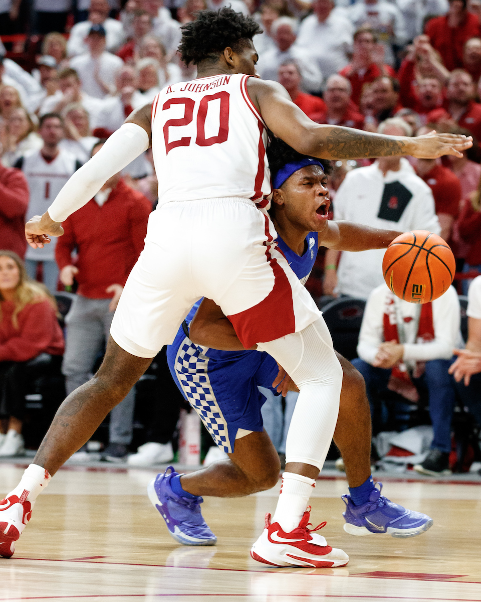 Sahvir Wheeler. 

Kentucky falls to Arkansas, 75-73.

Photo by Elliott Hess | UK Athletics