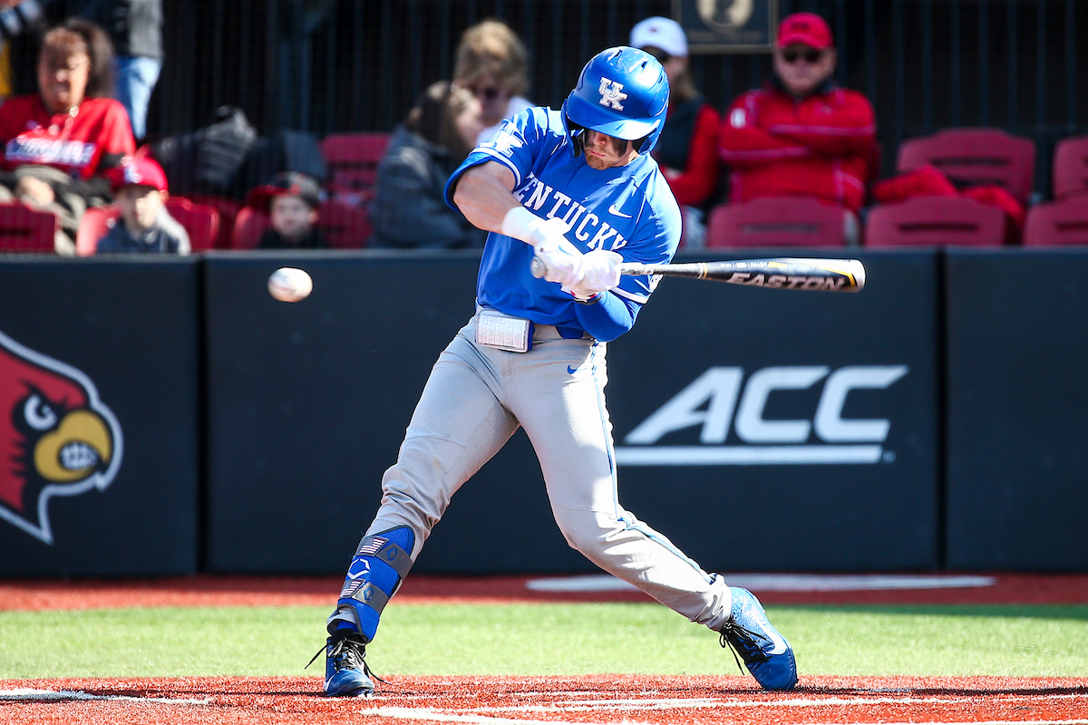 Chase Estep. Kentucky falls to Louisville 2-4.Photo by Sarah Caputi | UK Athletics