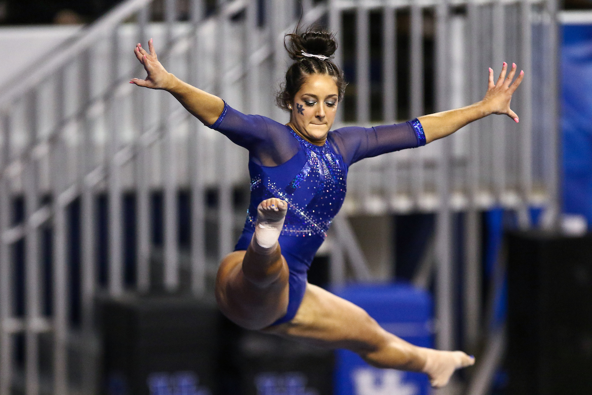 Isabella Magnelli.

Kentucky fall to Alabama 196.775 - 196.350.

Photo by Sarah Caputi | UK Athletics