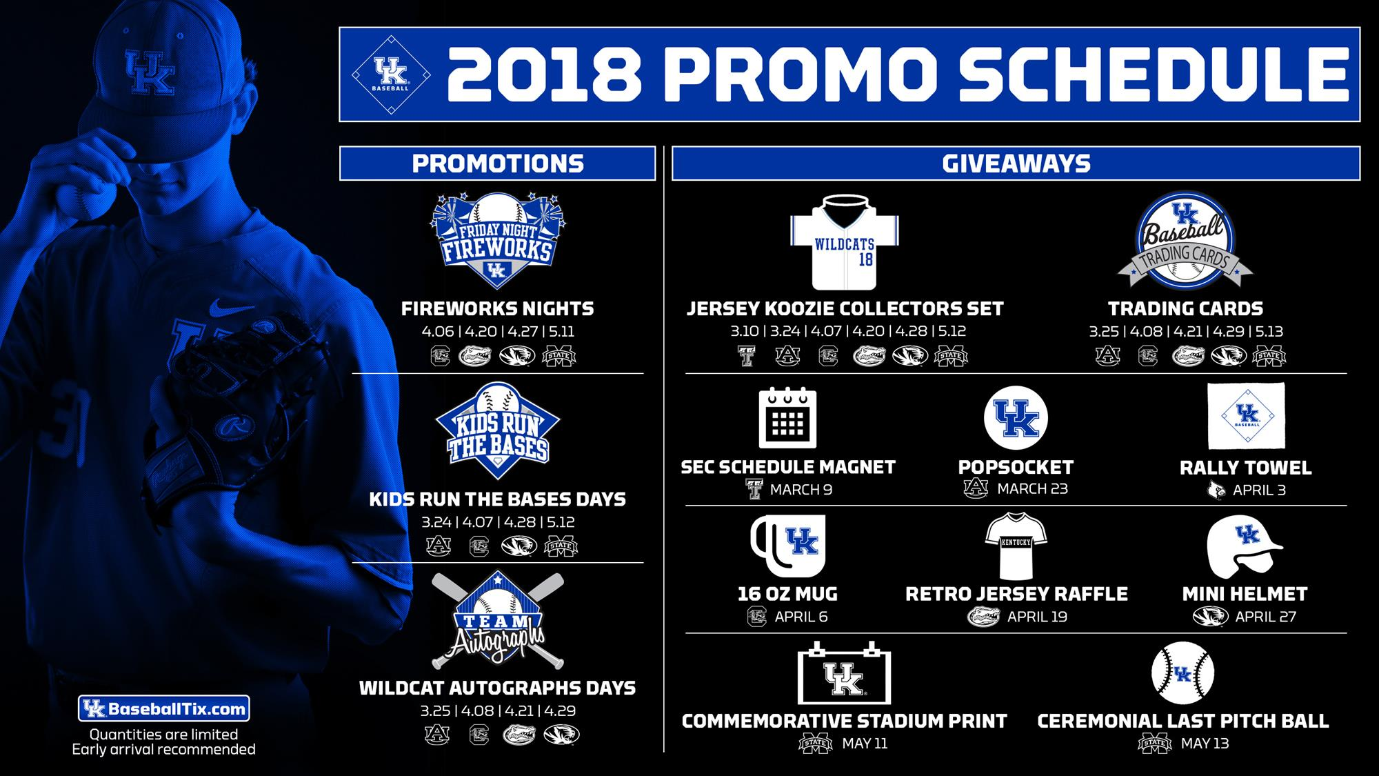 Kentucky Baseball 2018 Promotions Schedule