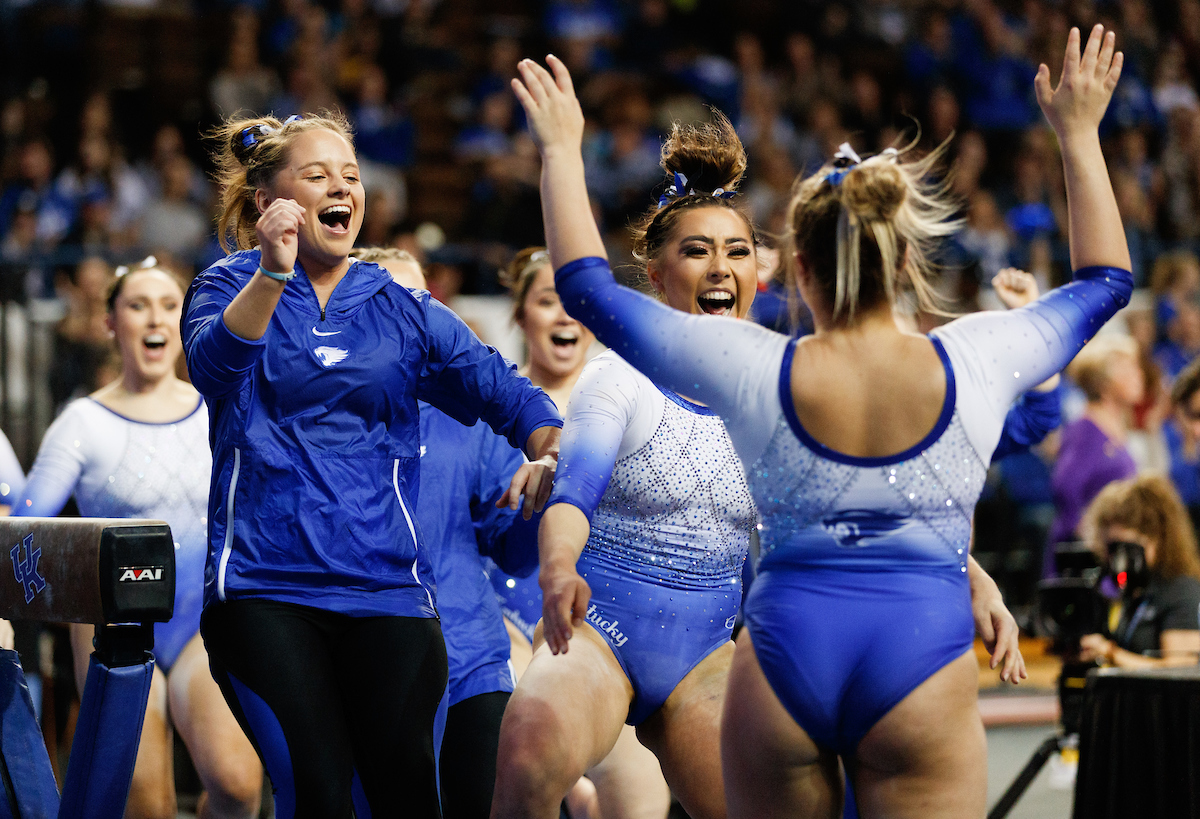Team. ELLA WARREN.


The University of Kentucky gymnastics team beats LSU, 197.150 - 196.025.

Photo by Elliott Hess | UK Athletics