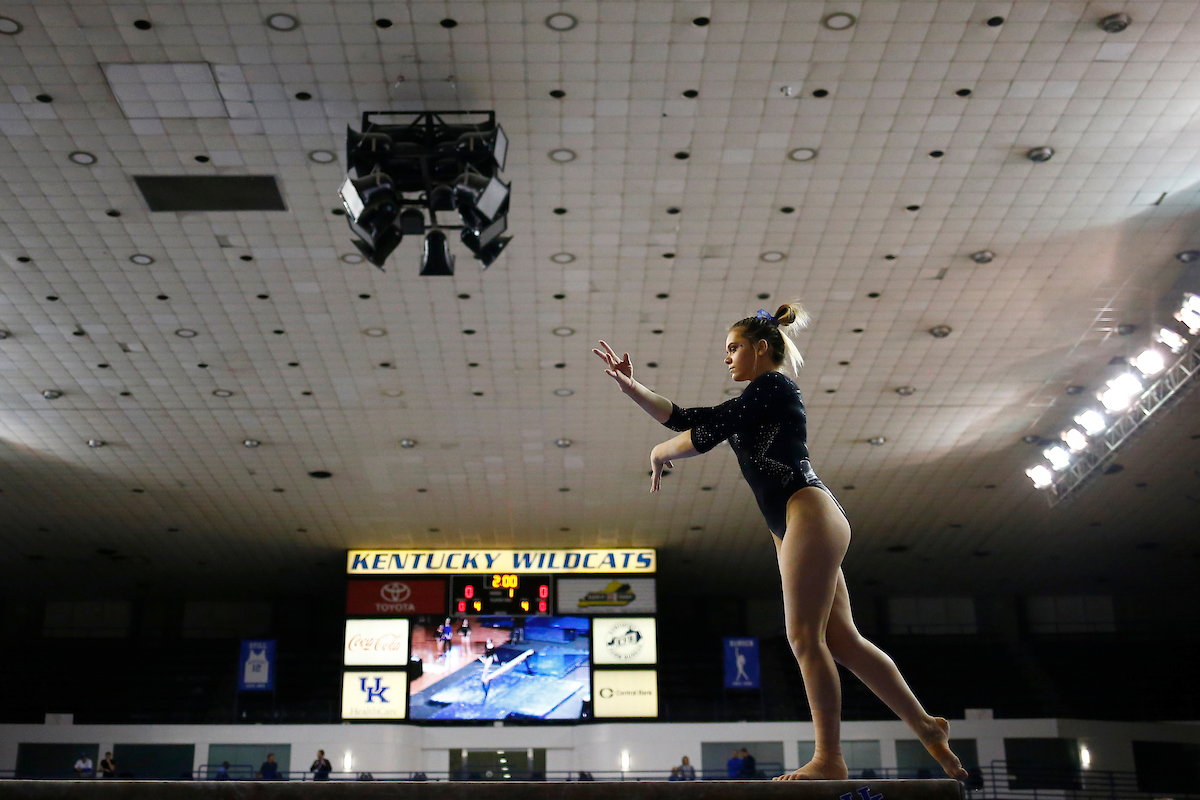 Ella Warren.

The University of Kentucky gymnastics in action against Georgia on Friday, February 9th, 2018 at Memorial Coliseum in Lexington, Ky.

Photo by Quinn Foster I UK Athletics