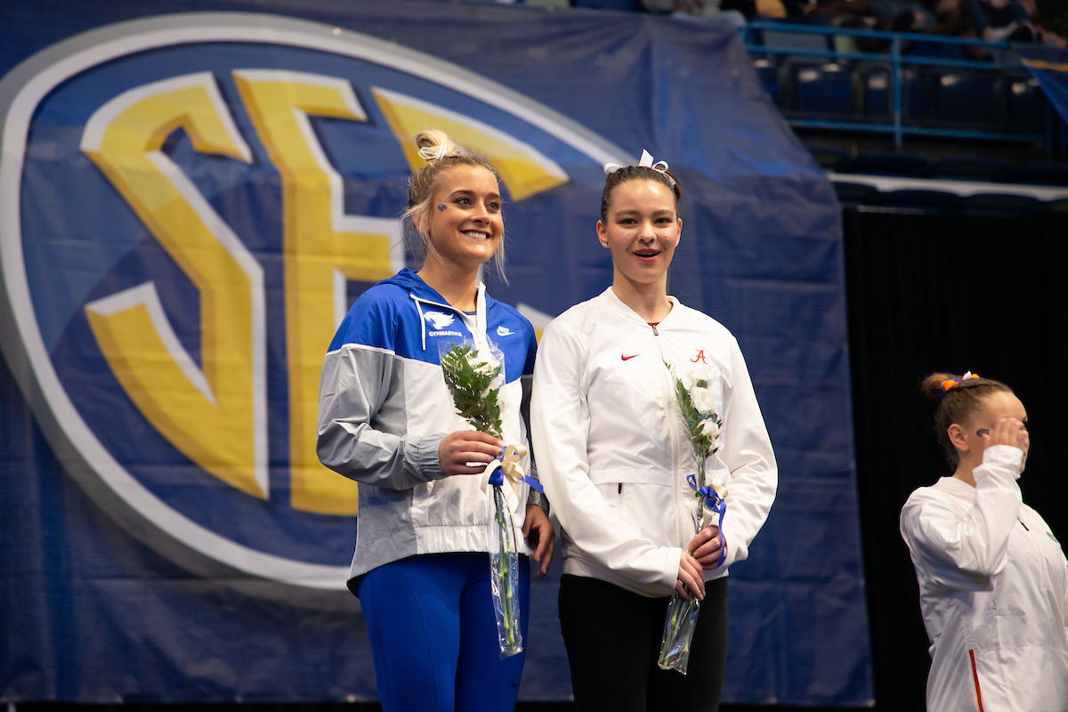 Alex Hyland.


Gymnastics scores 196.225 at SEC Championship.

 
Photo by Elliott Hess | UK Athletics