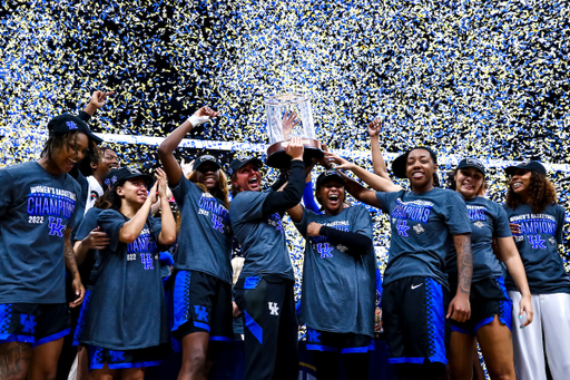 Team. Trophy.

Kentucky beats South Carolina 64-62 and becomes SEC Champions.

Photo by Eddie Justice | UK Athletics