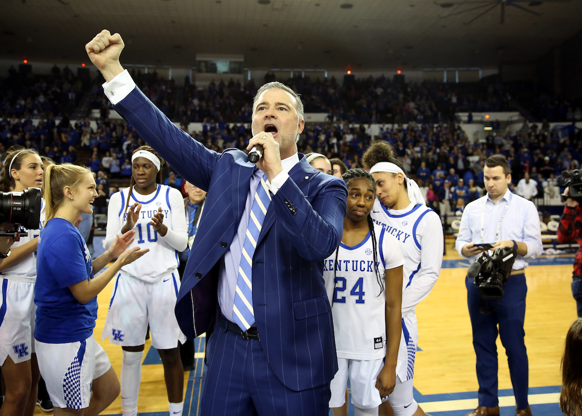 Matthew Mitchell 

The UK Women's Basketball team beat LSU on Senior Day on Sunday, February 24, 2019.

Photo by Britney Howard | UK Athletics