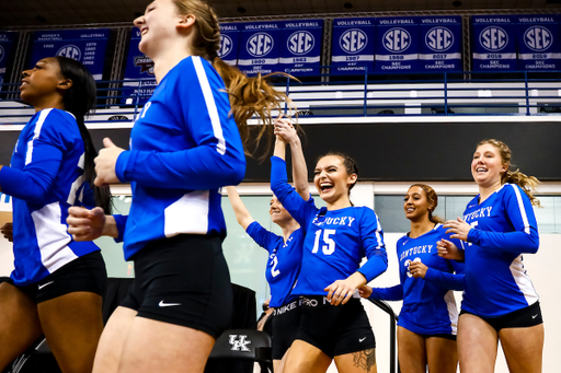Izzy Holloway. 

Kentucky Stunt blue and white scrimmage. 

Photo by Eddie Justice | UK Athletics