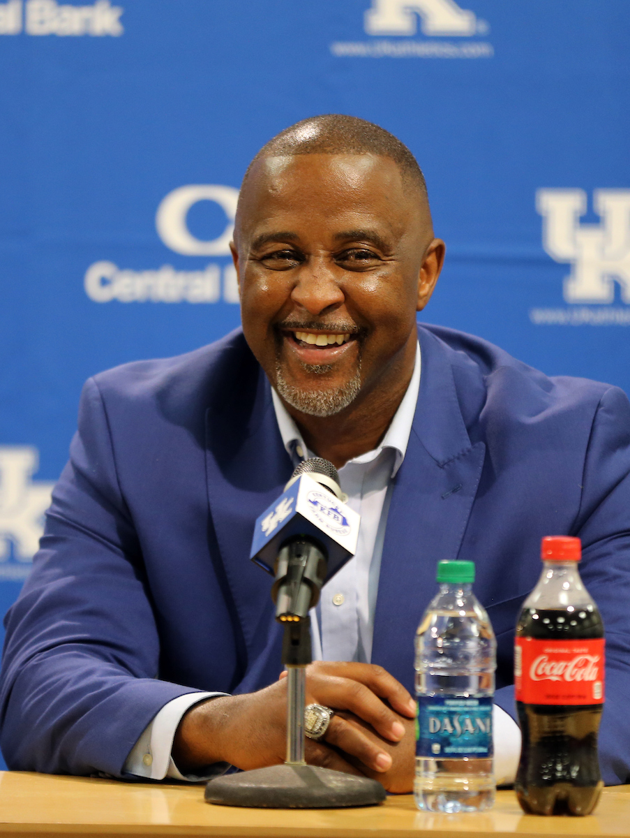 Mitch Barnhart announces new head Track and Field coach Lonnie Greene. 

Photo by Britney Howard | UK Athletics