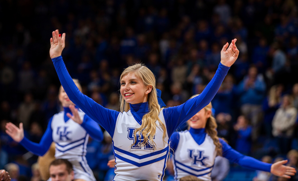 UK Cheerleader. 

Kentucky beat UAB  69-58.

Photo By Barry Westerman | UK Athletics