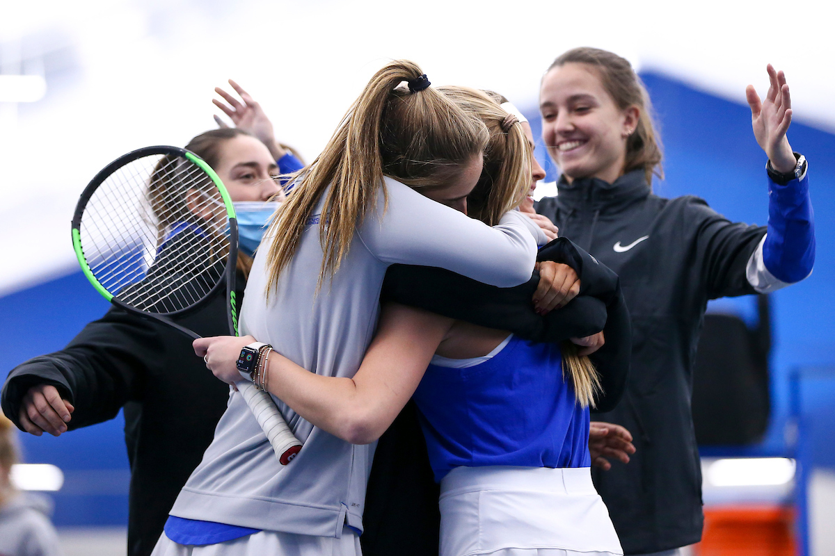 Maialen Morante, Carlota Molina, Ellie Eades, Lidia Gonzalez.

Kentucky defeats Miami Ohio 5-2.

Photo by Grace Bradley | UK Athletics