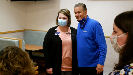 John Calipari and assistant coach Jai Lucas visited the King's Daughters Medical Center in Ashland, Kentucky.