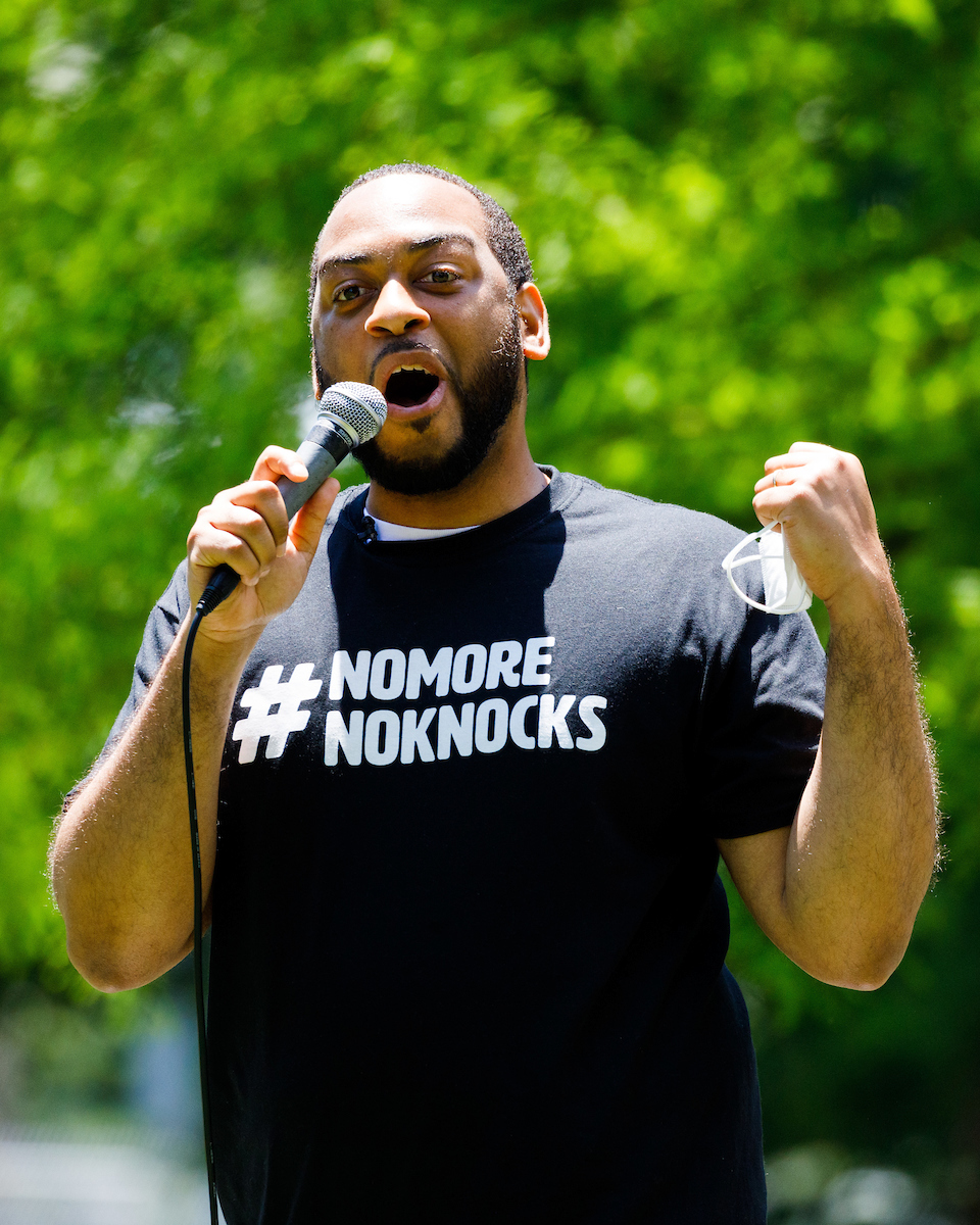Charles Booker.

Walk Forward Lexington.

Photo by Elliott Hess | UK Athletics