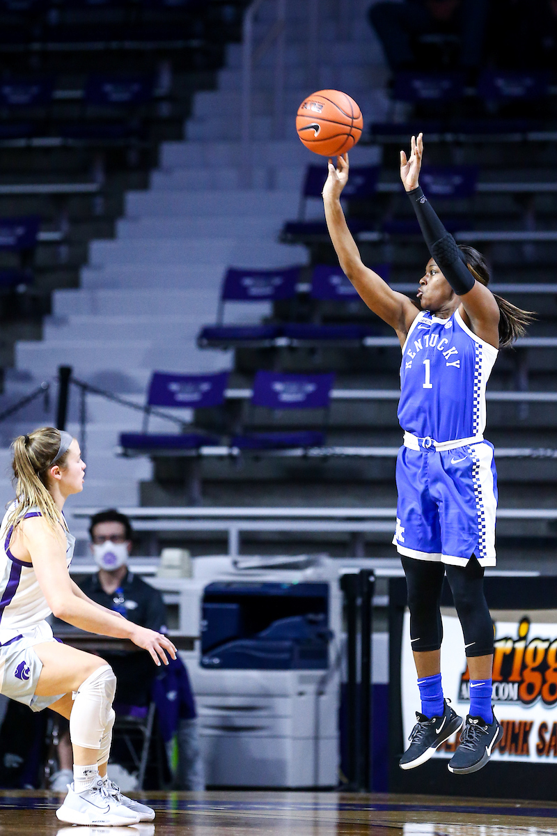 Robyn Benton.  

Kentucky beat Kansas State 60-49.

Photo by Eddie Justice | UK Athletics