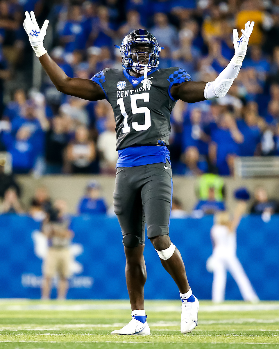 Jordan Wright. 

UK beat LSU 42-21.

Photo by Eddie Justice | UK Athletics