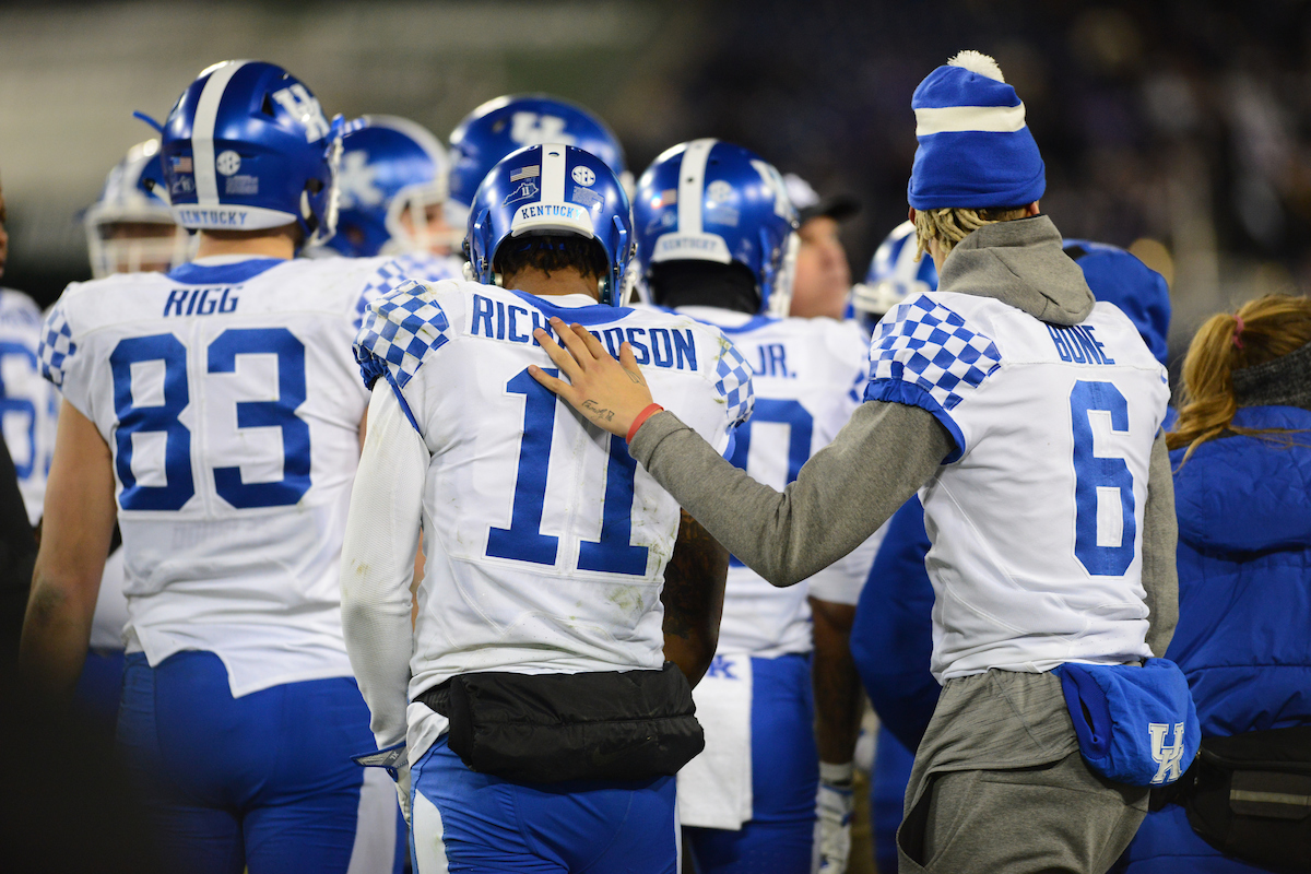 Tavin Richardson, Blake Bone

The University of Kentucky football team falls to Northwestern 23-24 in the Music City Bowl on Friday, December 29, 2017, at Nissan Field in Nashville, Tn.