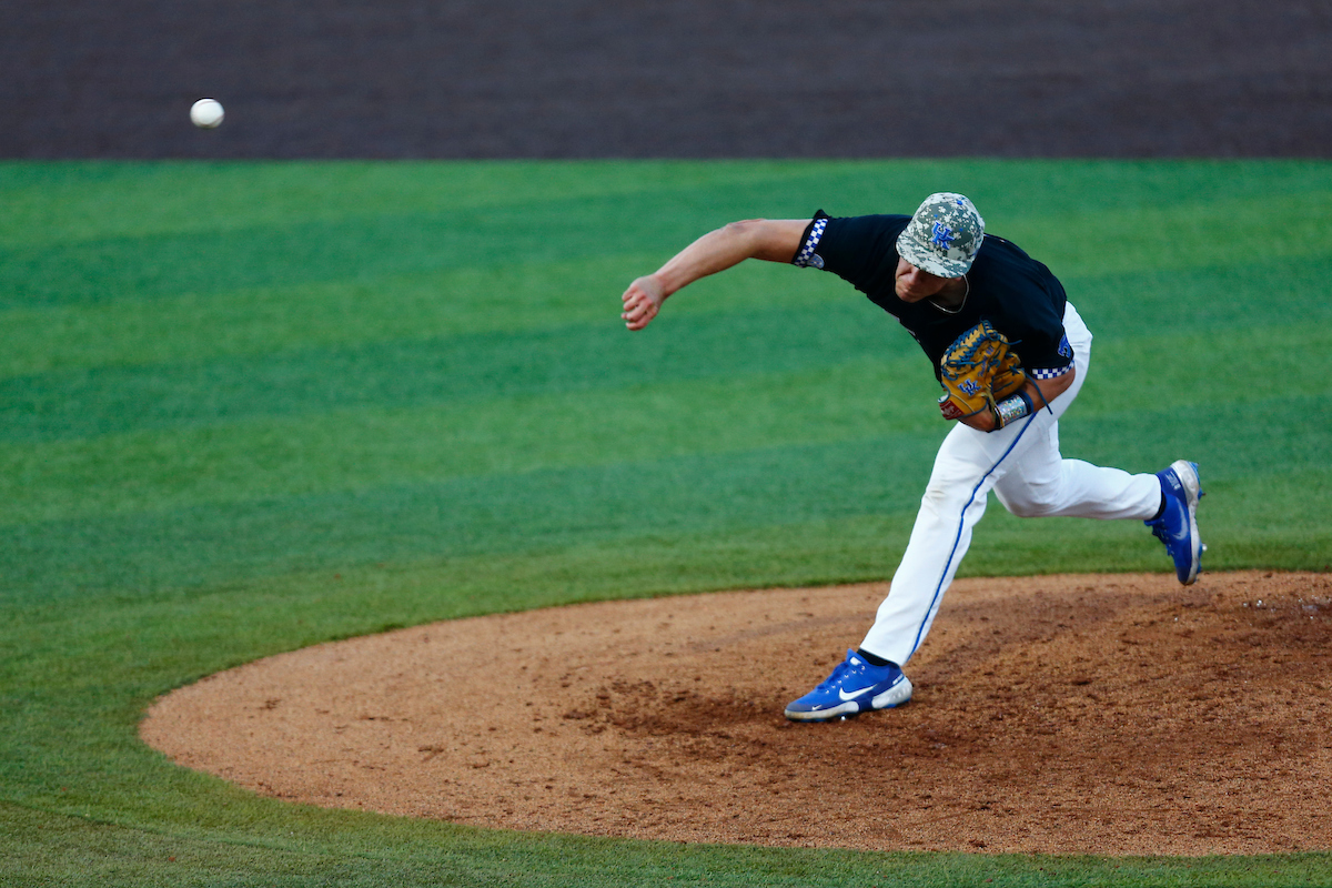 Wyatt Hudepohl. 

Kentucky falls South Carolina,12-6. 

Photo By Barry Westerman | UK Athletics
