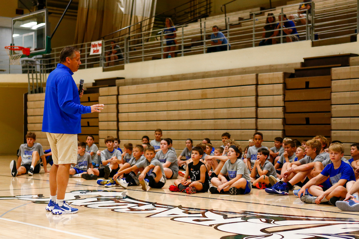John Calipari.

Kentucky men's basketball camp at South Oldham High School in Crestwood, Kentucky.

Photo By Barry Westerman | UK Athletics