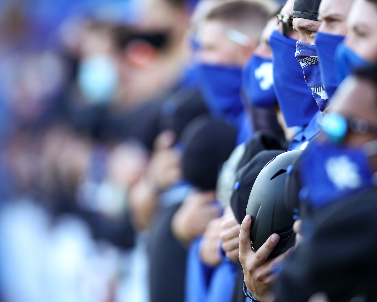 Anthem. 

Kentucky defeats Bellarmine 12-0. 

Photo by Eddie Justice | UK Athletics