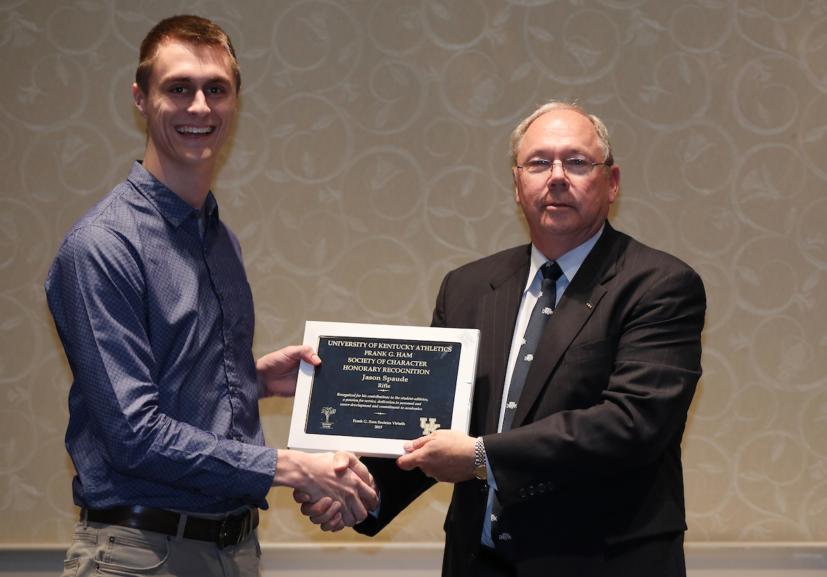 Jason Spaude.

Frank G. Ham Society of Character induction.

Photo by Quinn Foster | UK Athletics
